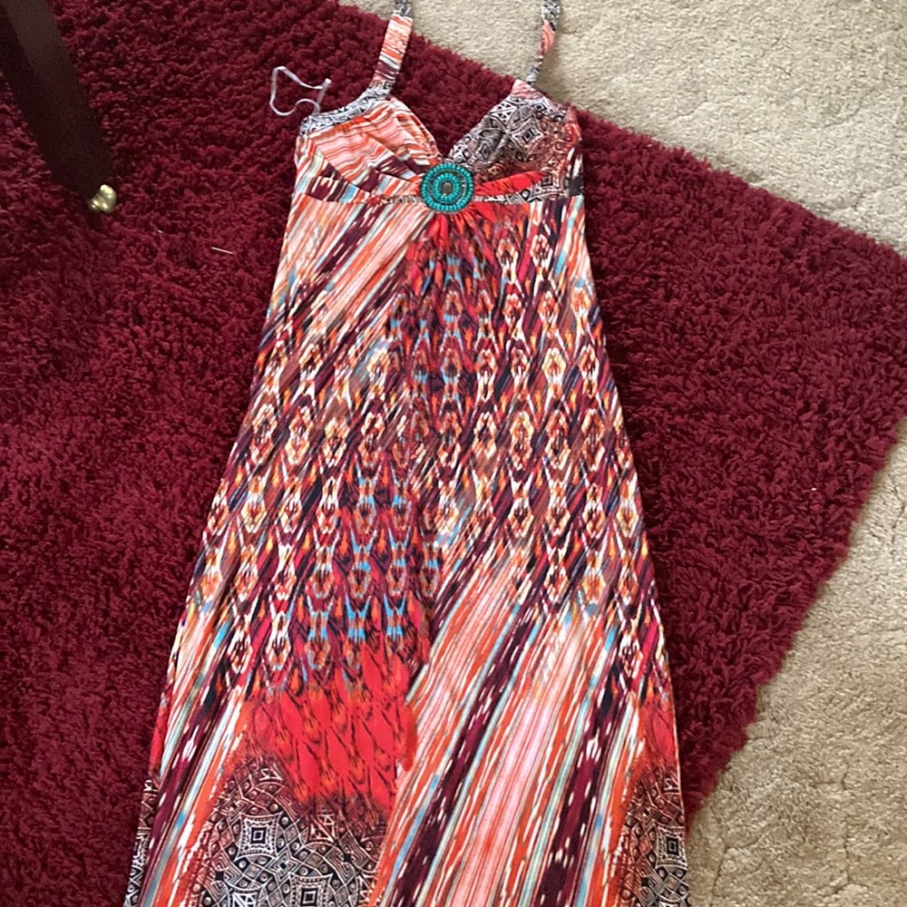 Soulmates Maxi Halter Dress with Turquoise Detail